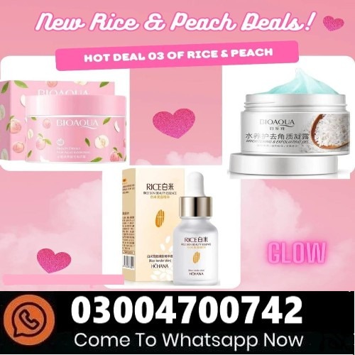 Rice and Peach Skin Care Pack Of 3 price In Pakistan